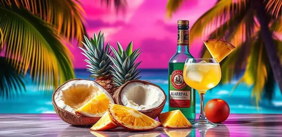Ingredientes para el Daiquiri de Coco y Piña