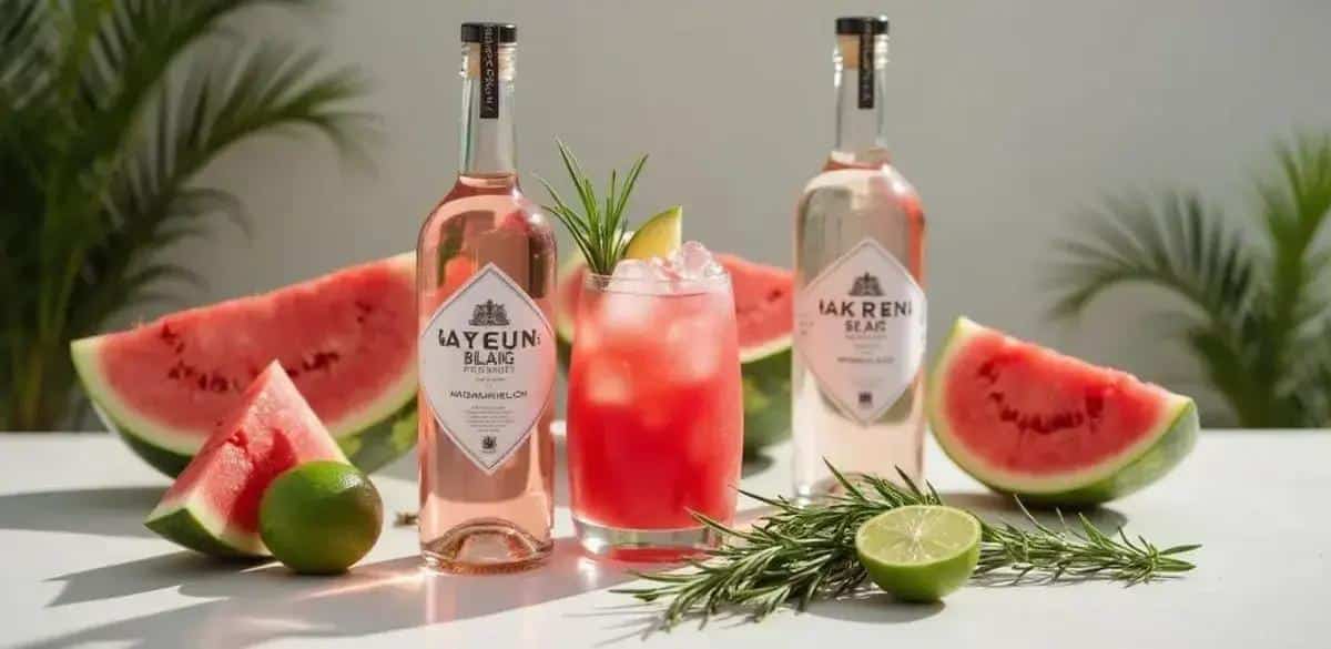 Ingredientes para el Pisco con Jugo de Sandía y Romero
