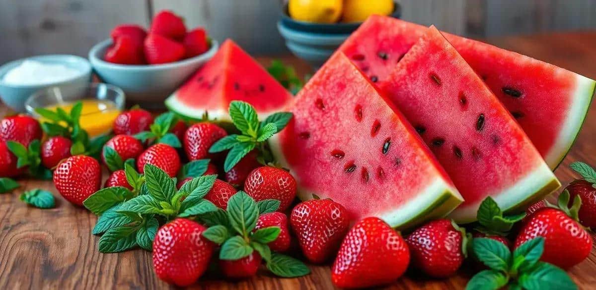 Ingredientes para la bebida de sandía