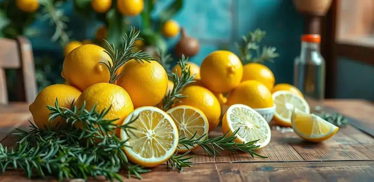 Ingredientes para la Caipirinha de Limón Siciliano con Romero