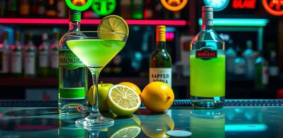 Ingredientes para Martini de manzana verde