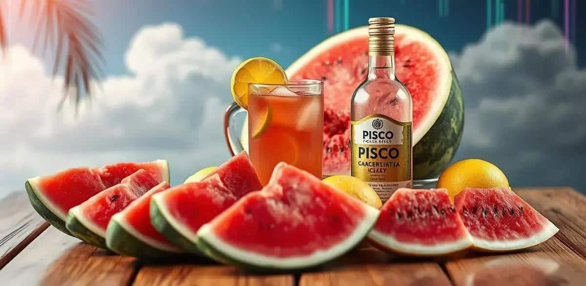Ingredientes para Pisco con jugo de sandía