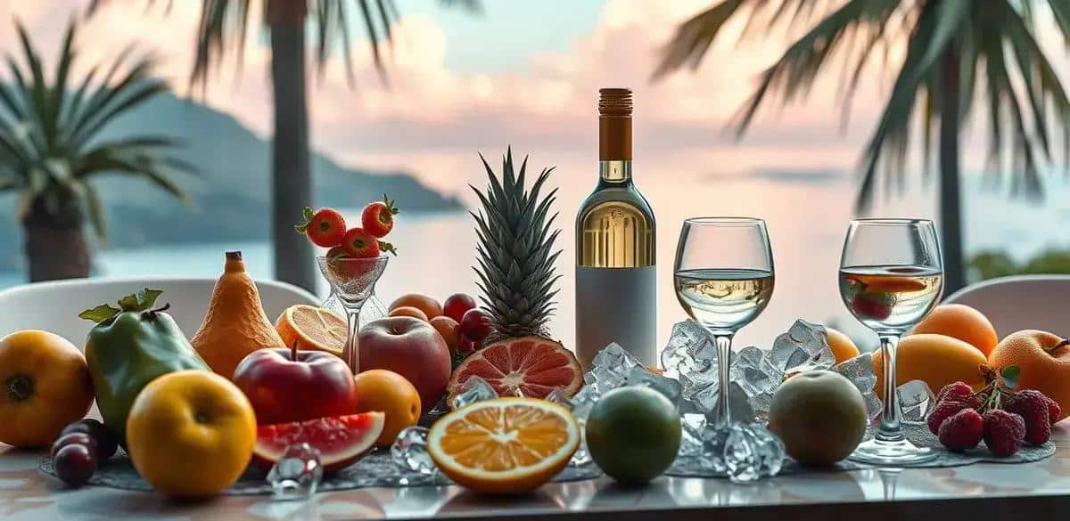 Ingredientes para una bebida con vino blanco