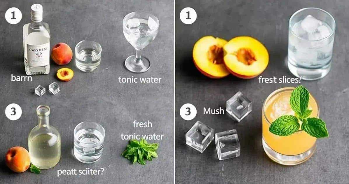 Método de preparación de Gin tónica con durazno