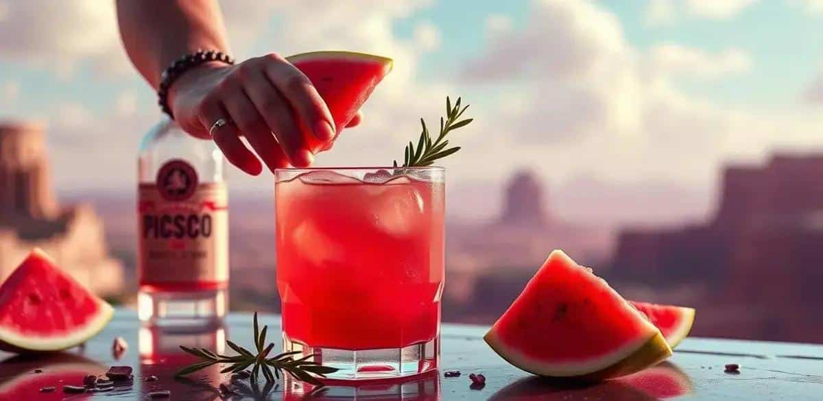 Método de Preparación del cóctel Pisco con Jugo de Sandía y Romero