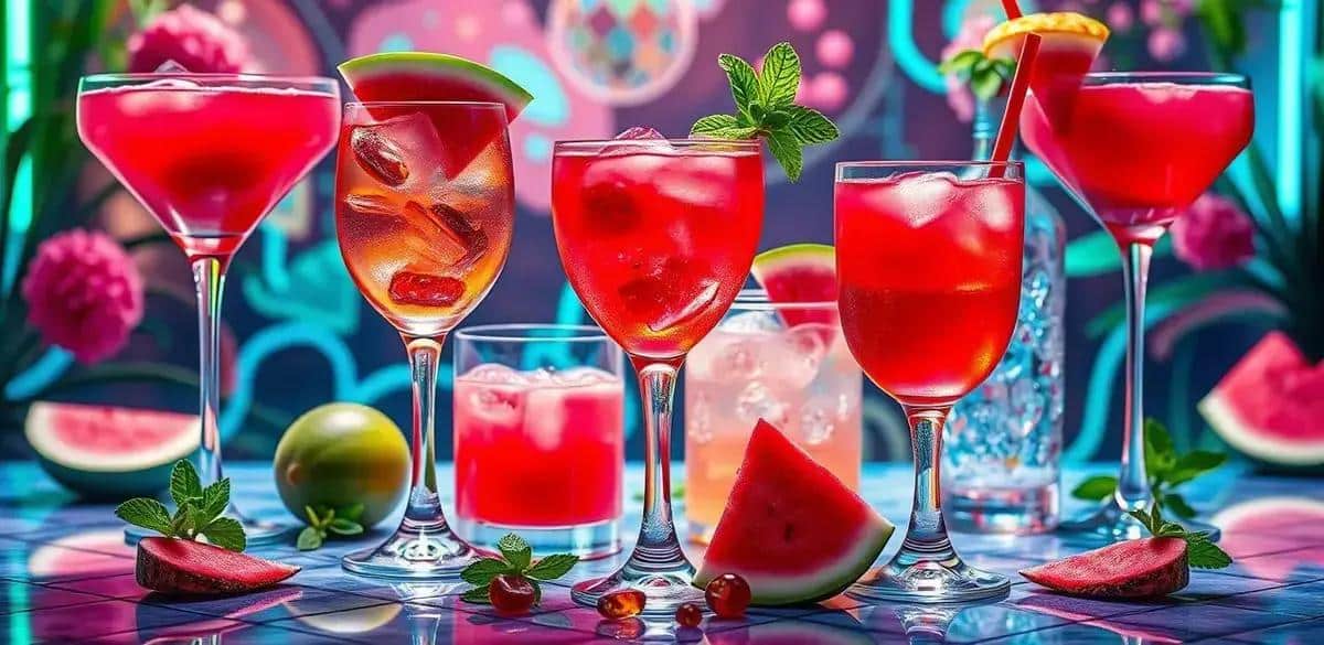 Variaciones del Pisco con Jugo de Sandía y Romero