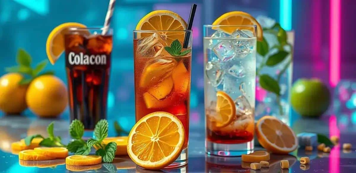 Variaciones interesantes del coñac con soda de cola y menta