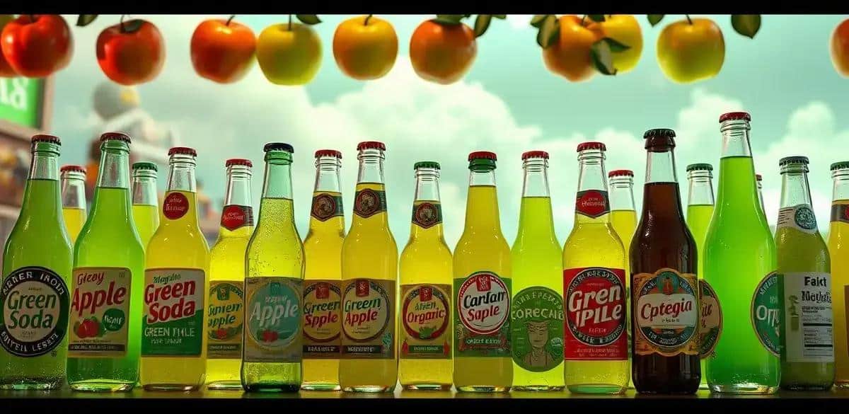 Variedades de Soda de Manzana Verde