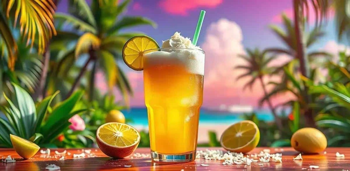 Cerveza con helado de lima y virutas de coco: ¡Una bebida refrescante!