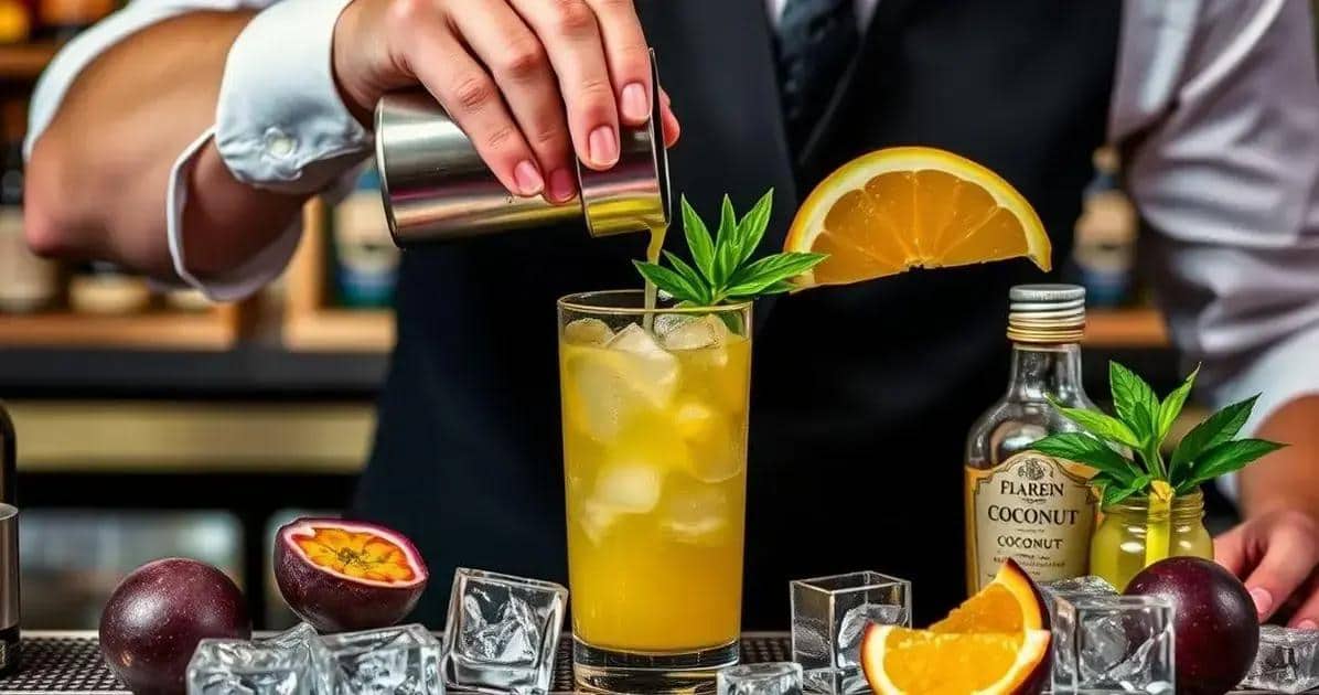 Cómo preparar un Cóctel con Maracuyá y Licor de Coco