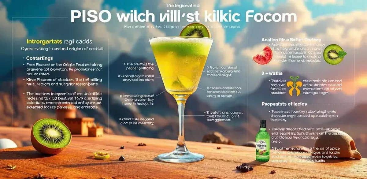 Curiosidades sobre el Pisco con espuma de kiwi