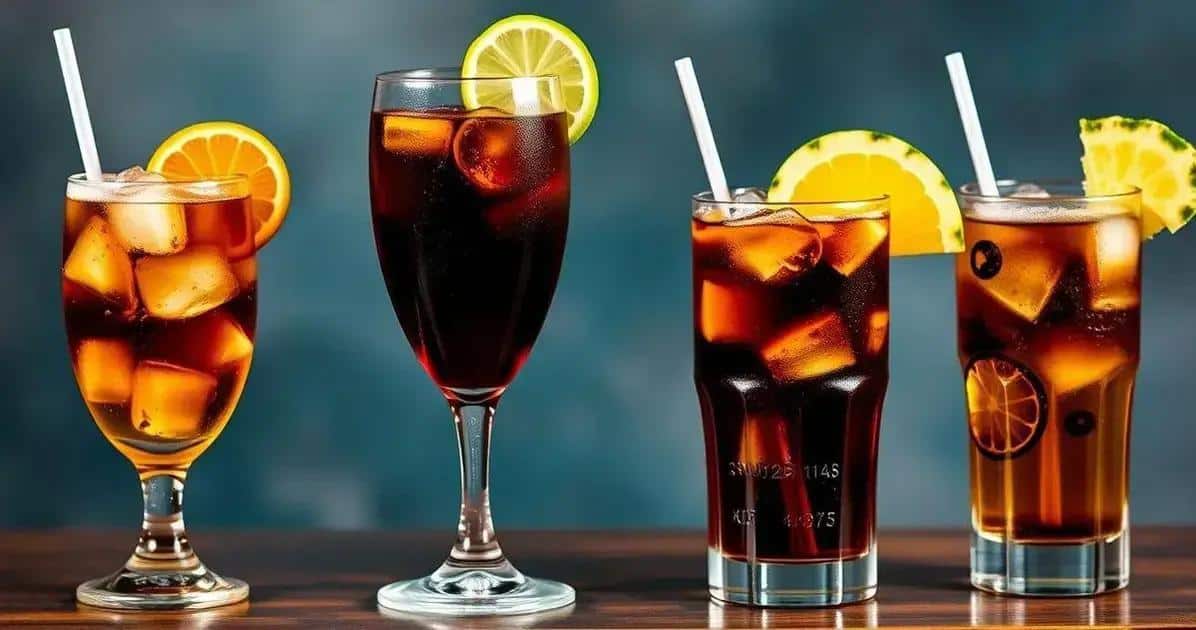 Diferentes variaciones del Ron con soda de cola