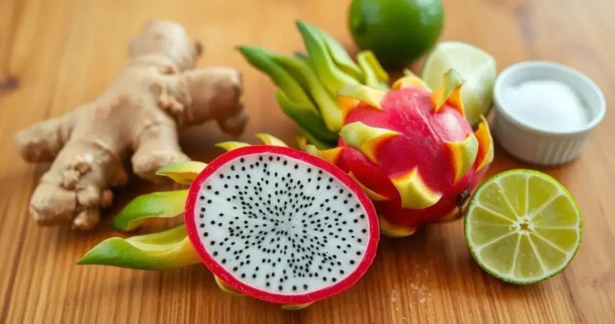 Ingredientes de la Caipirinha de Pitaya con Jengibre