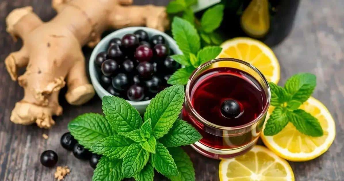 Ingredientes del Cóctel Chileno con Licor de Cassis y Jengibre