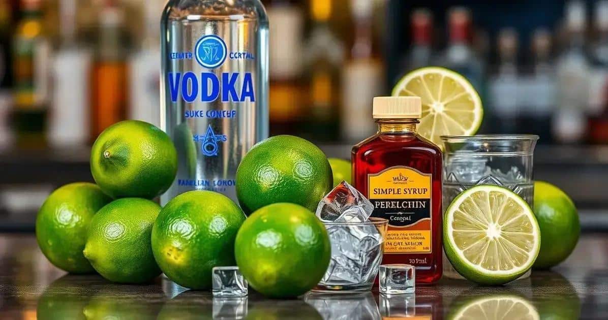 Ingredientes del Gimlet con vodka