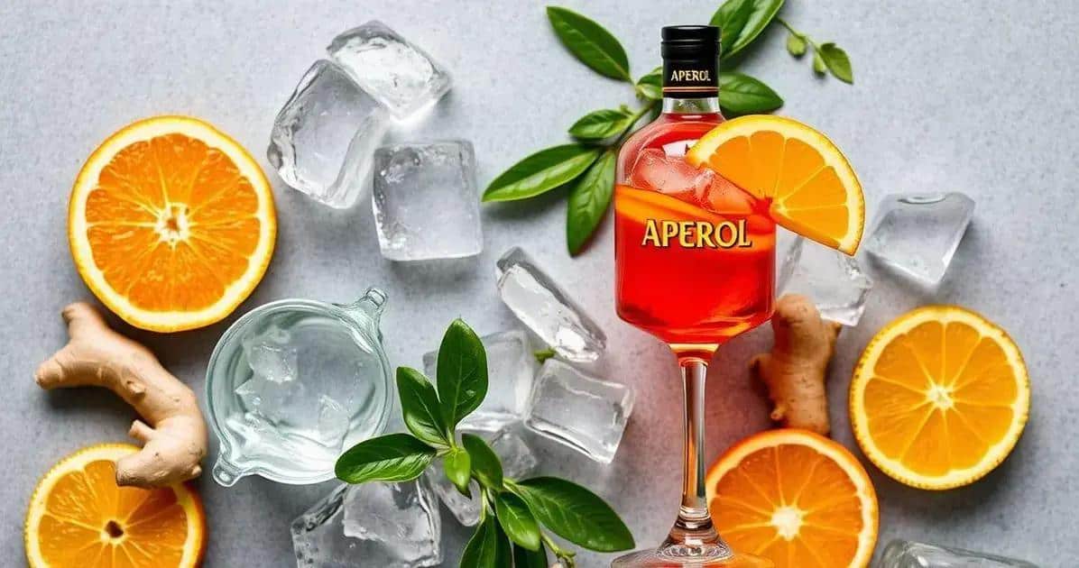 Ingredientes para Aperol con Soda de Naranja y Jengibre