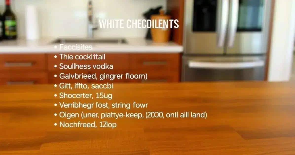 Ingredientes para Chocolate Blanco con Vodka y Espuma de Jengibre