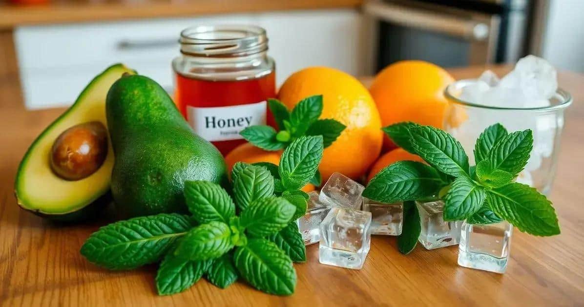 Ingredientes para el Cóctel de Aguacate con Jugo de Naranja