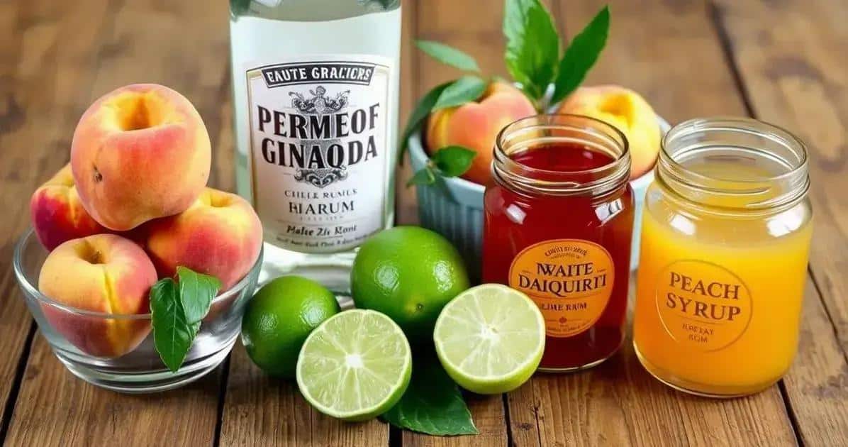 Ingredientes para el Daiquiri de durazno