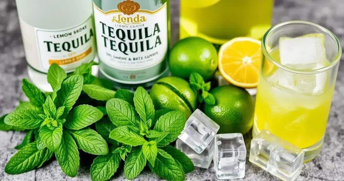 Ingredientes para el Tequila con Soda de Limón y Menta