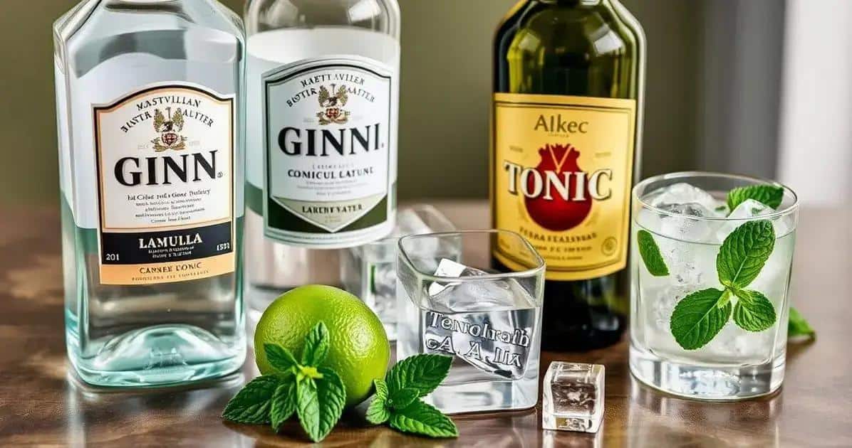 Ingredientes para Gin tónica con licor de Amarula