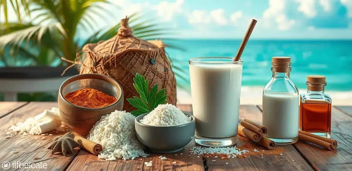 Ingredientes para Horchata de Coco con Canela