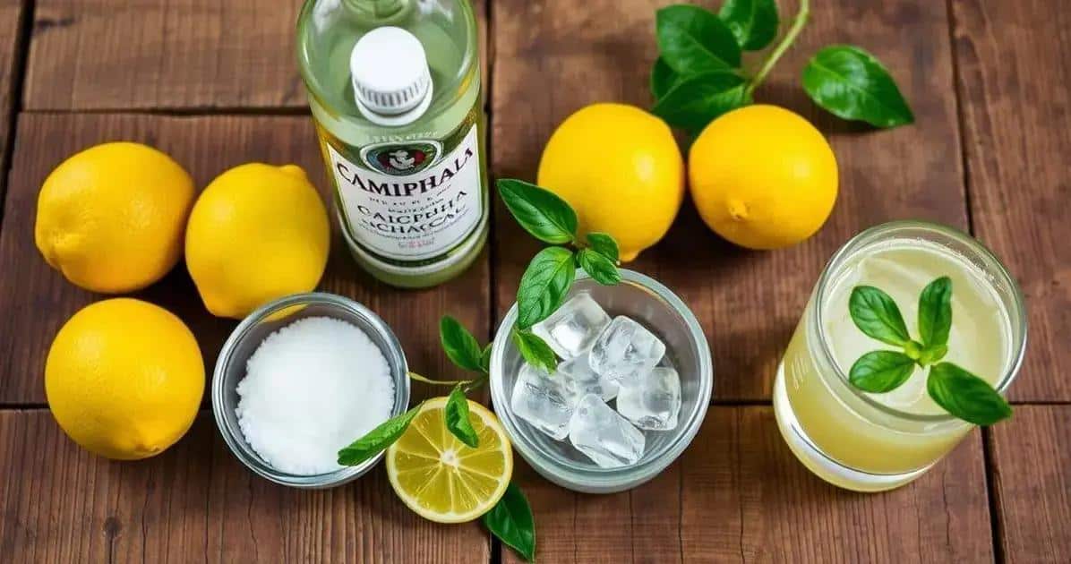 Ingredientes para la Caipirinha de limón siciliano