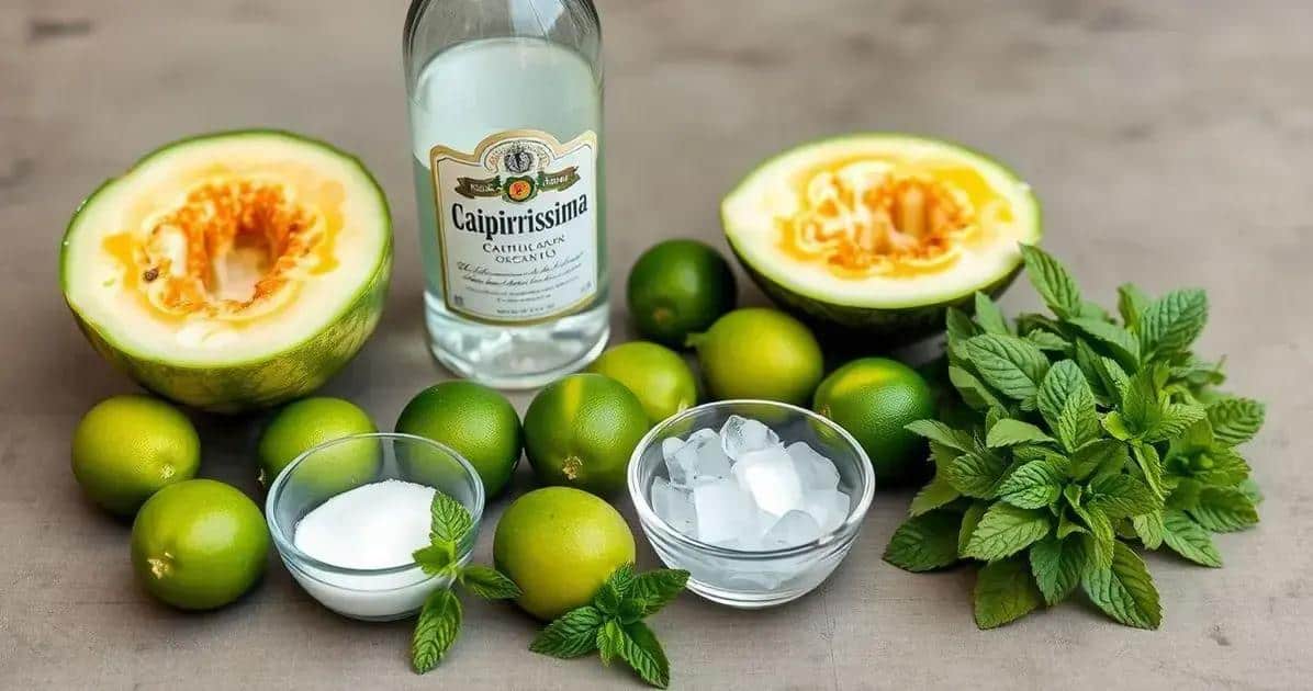 Ingredientes para la caipiríssima de melón