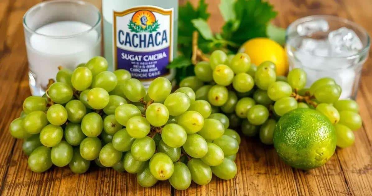Ingredientes para la caipiríssima de uva verde