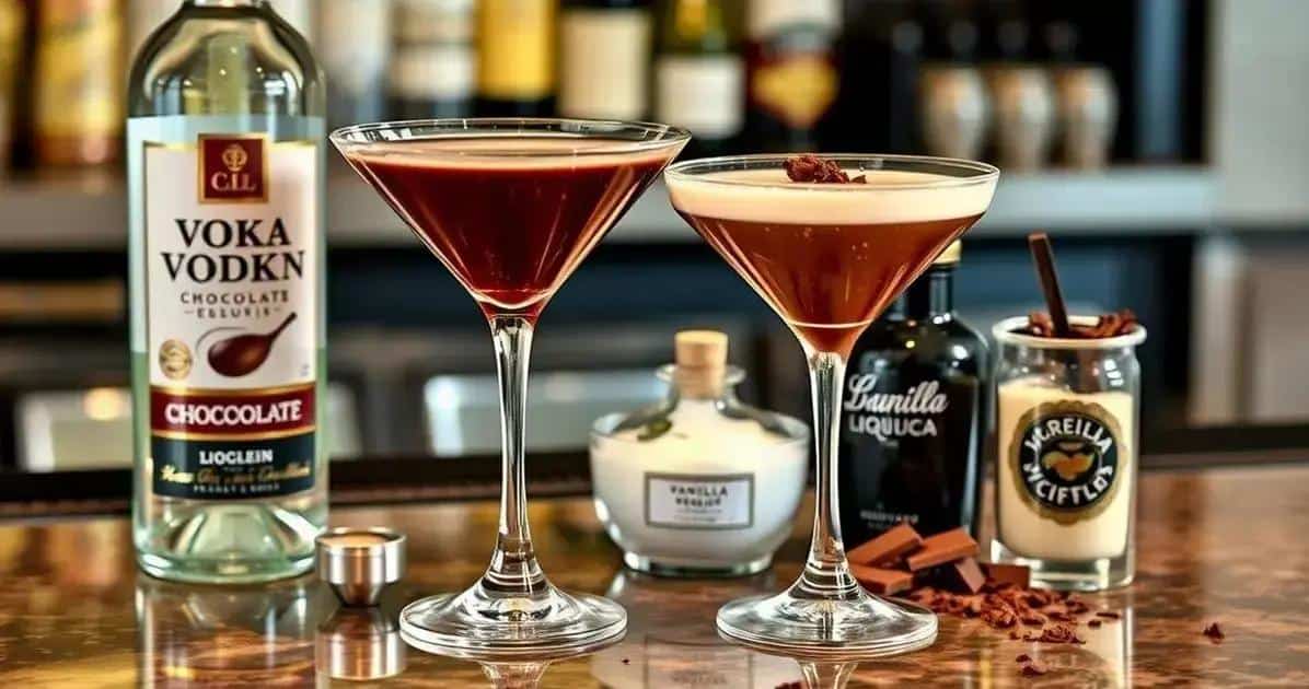 Ingredientes para o Martini de Chocolate