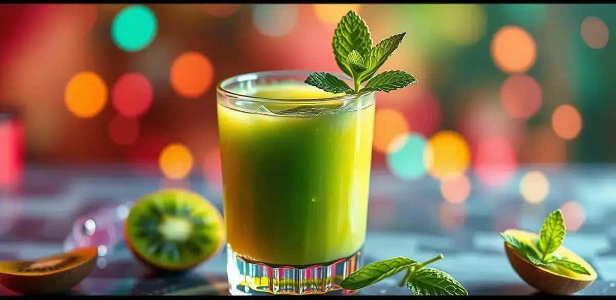 Ingredientes para Pisco con espuma de kiwi y menta