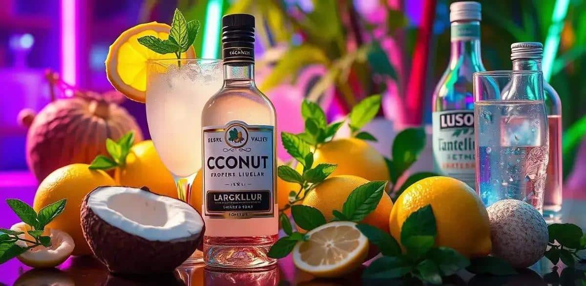 Ingredientes para preparar el Terremoto con Licor de Coco y Menta