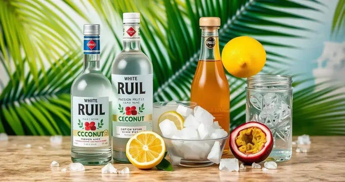 Ingredientes para Ron con Maracuyá y Virutas de Coco
