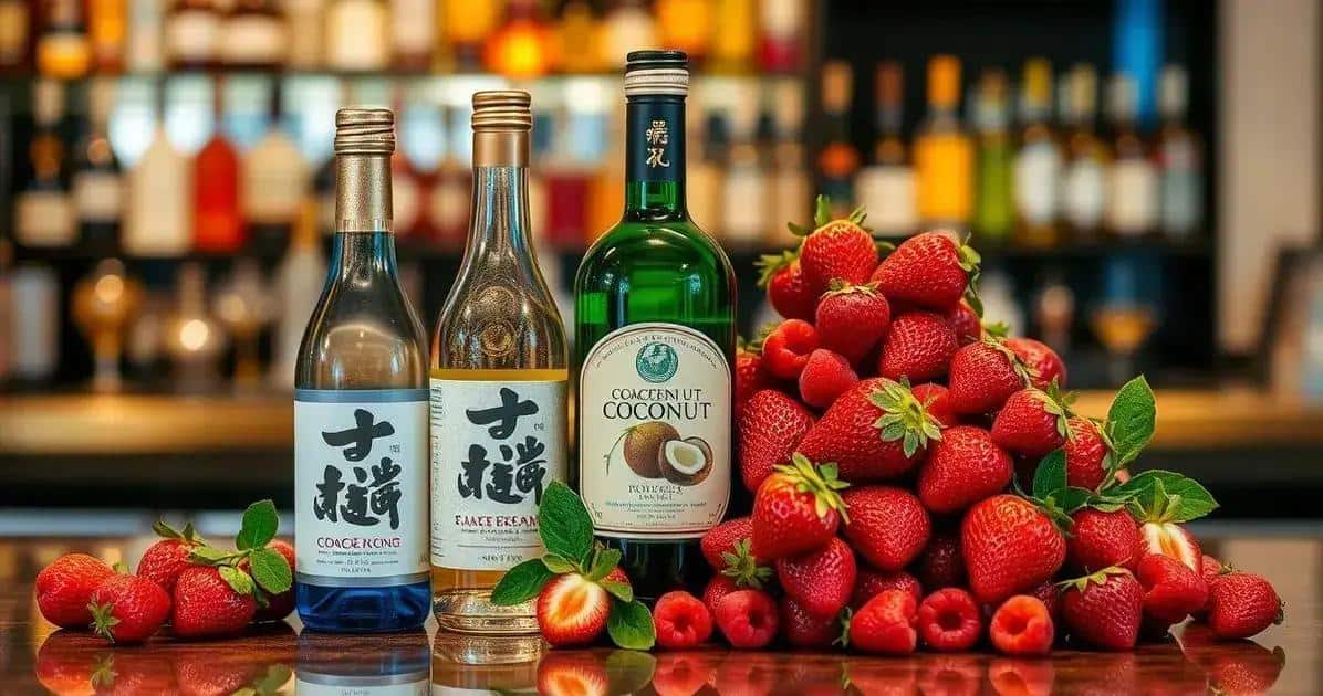 Ingredientes para Sake con Frutas Rojas y Licor de Coco