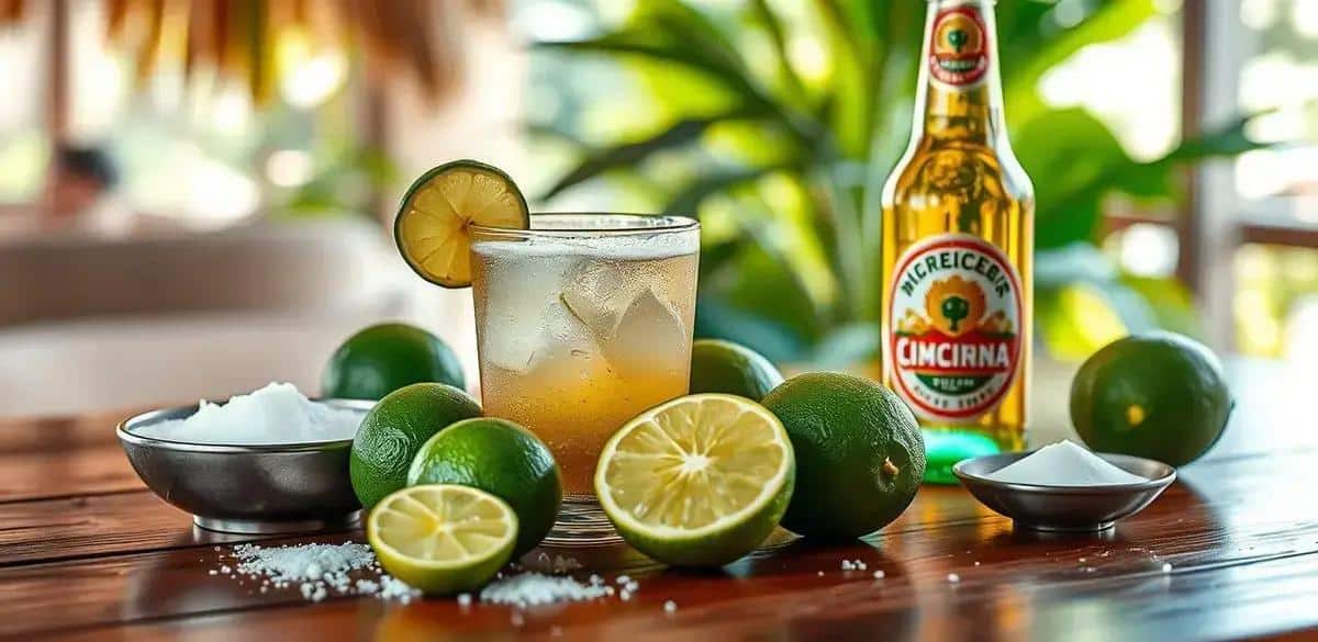 Ingredientes para una caipirinha de cerveza