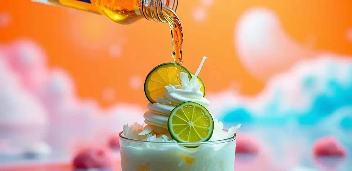 Método de Preparación: Cerveza con helado de lima y virutas de coco