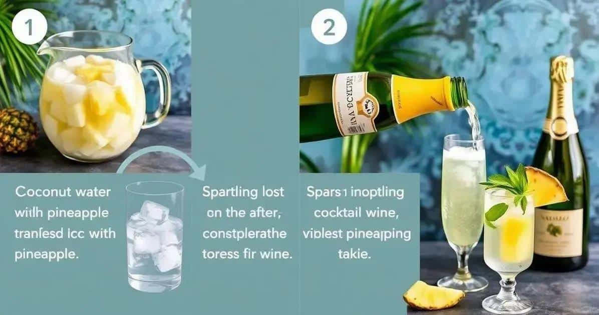 Método de Preparación de Agua de Coco con Espumante y Piña