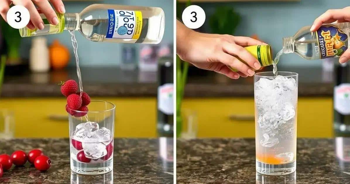 Método de Preparación de Vodka con soda cero y frutas rojas