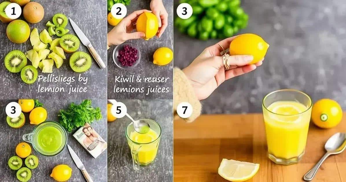 Método de preparación del Jugo de kiwi y limón
