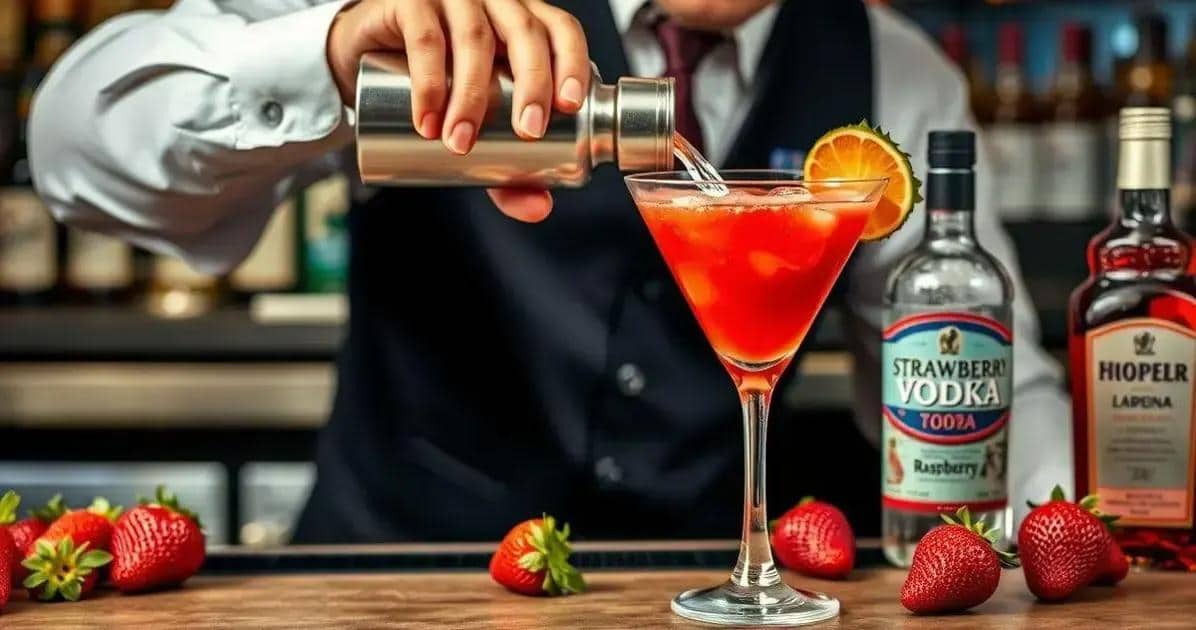 Método de Preparación del Martini de Fresa