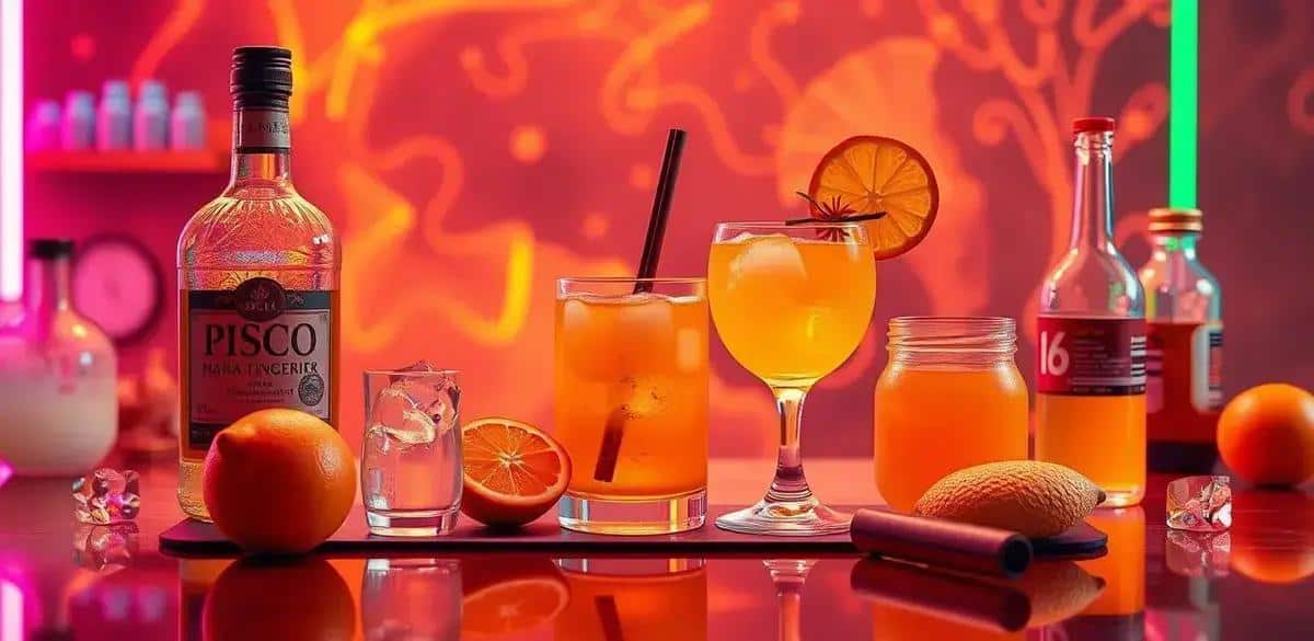 Método de preparación del Pisco con soda de mandarina y canela
