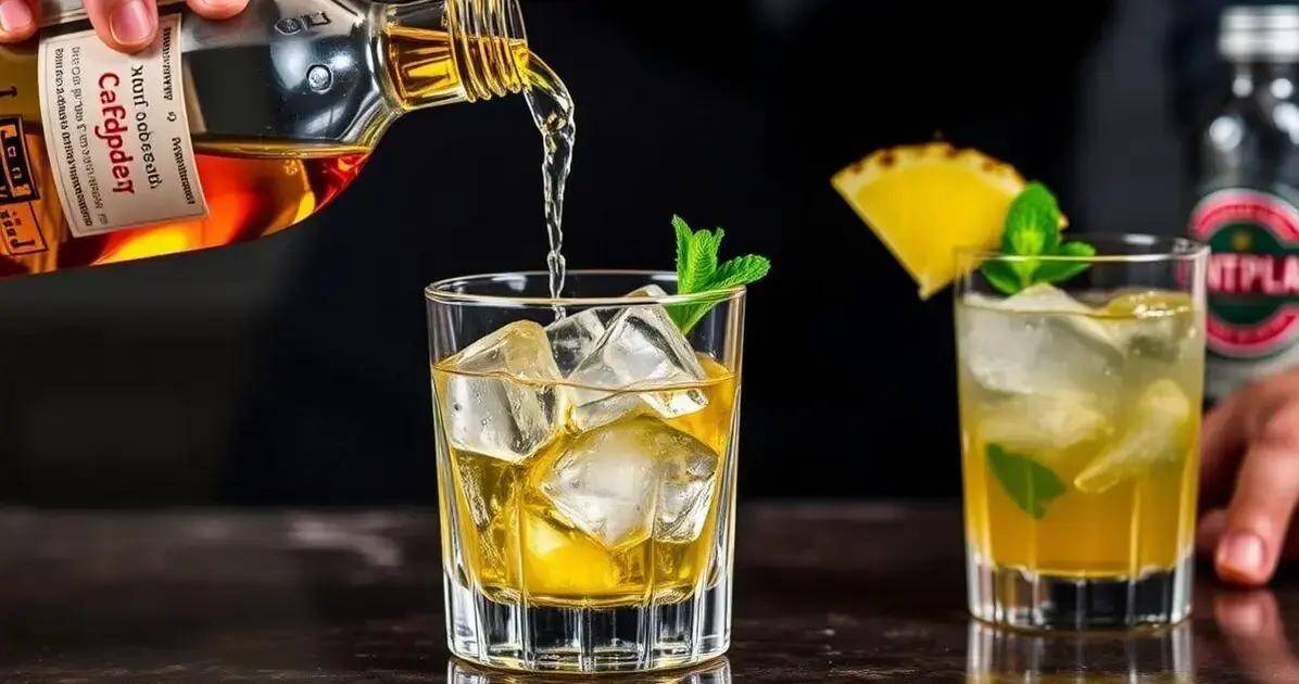Método de preparación del Whisky con soda de jengibre y piña