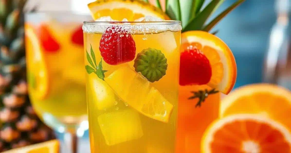 Ponche Tropical con Ron y Espumante: ¡El Refresco Perfecto para el Verano!
