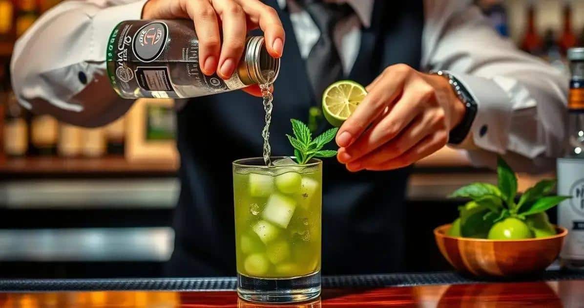 Preparación de la caipiroska de uva verde