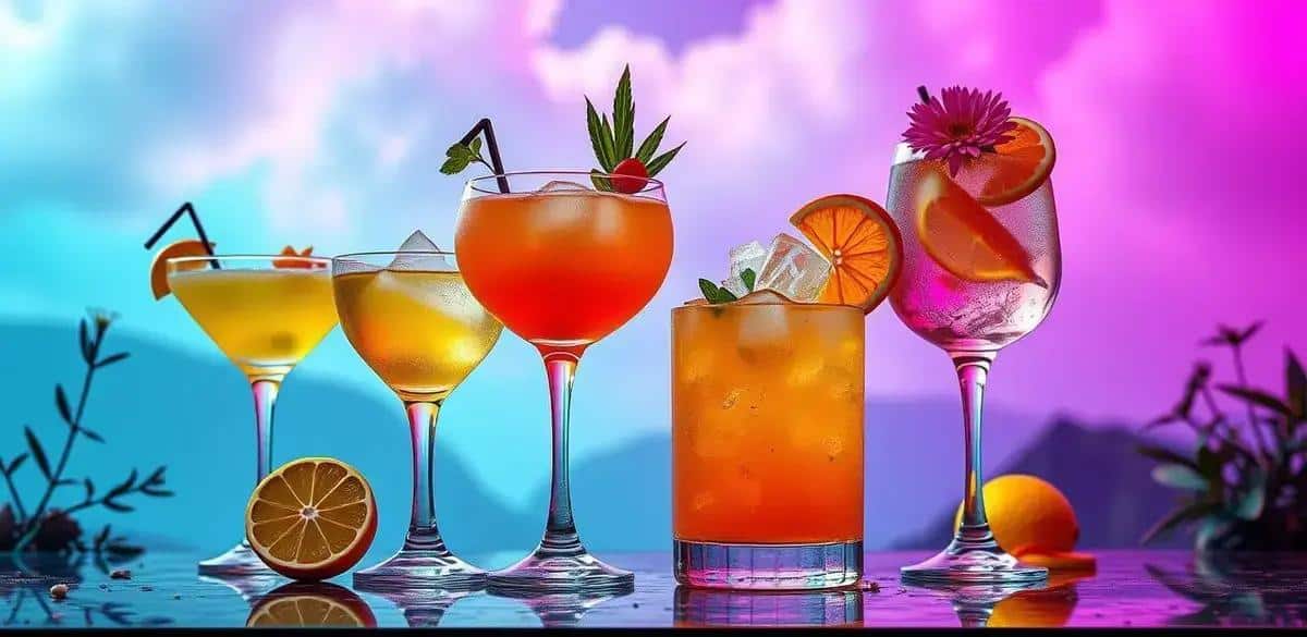 Variaciones de Pisco con soda de mandarina y canela