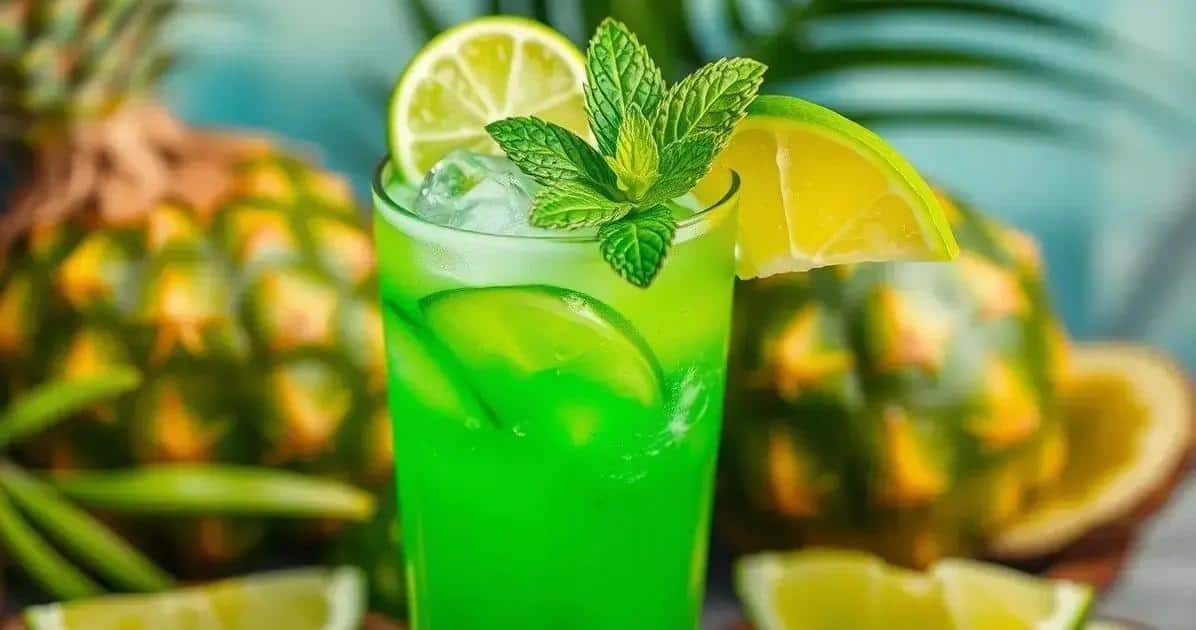 Bebida Verde Tropical con Licor de Coco: Un Sabor Refrescante que Sorprende