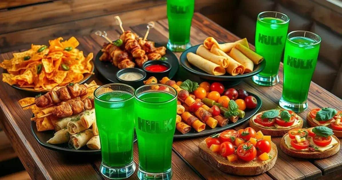 Combinando Bebida Hulk com Aperitivos