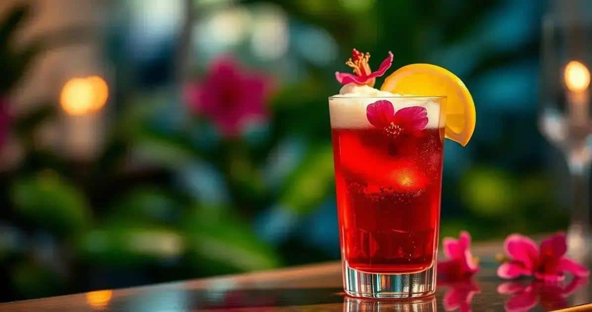 Gin con Té de Hibisco y Espuma de Limón: Un Refresco Exquisito