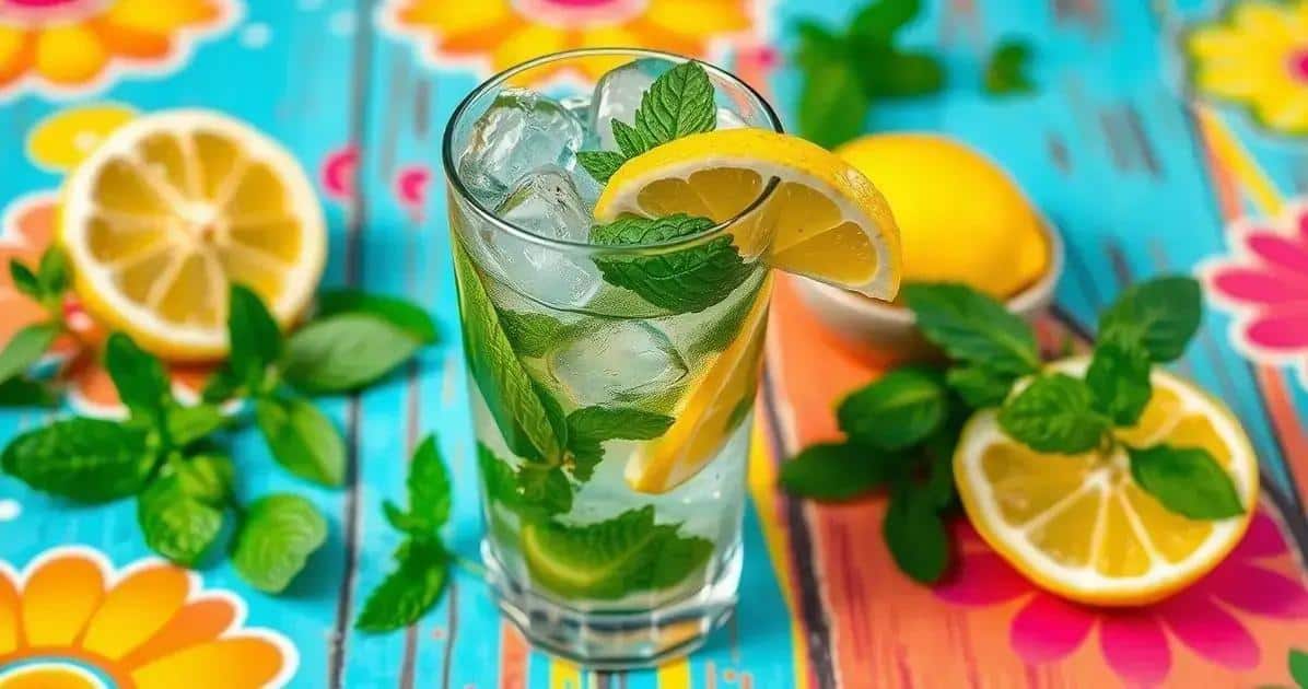 Ingredientes de la Bebida Energética con Soda de Limón y Menta