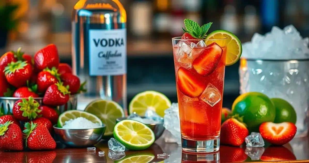 Ingredientes de la Caipiroska de fresa